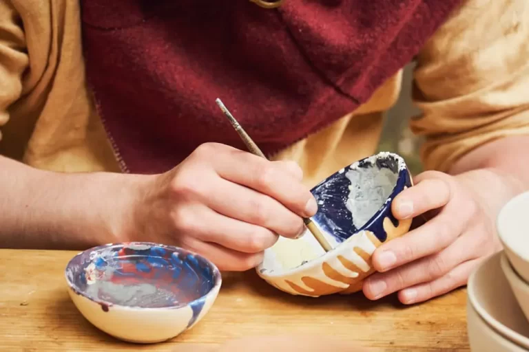 acrylic paint on ceramic