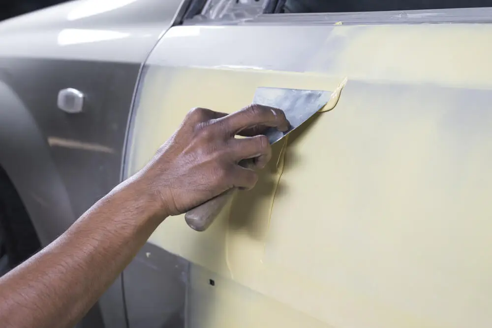 Body filler on Car
