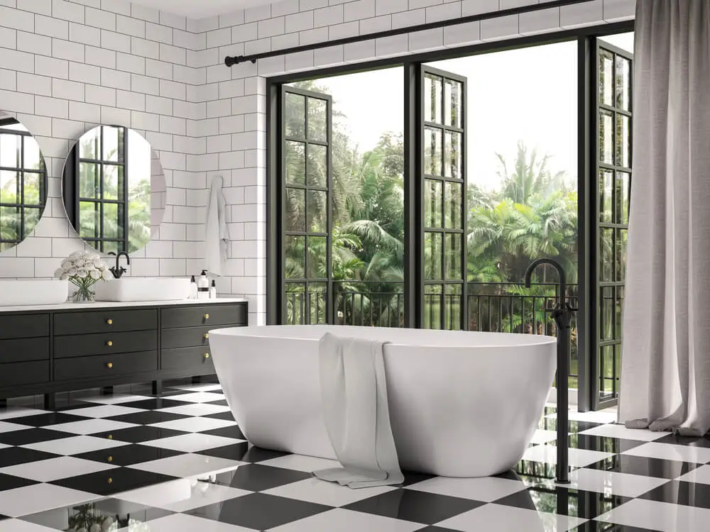 Best color to paint Black and White Tiles Bathroom